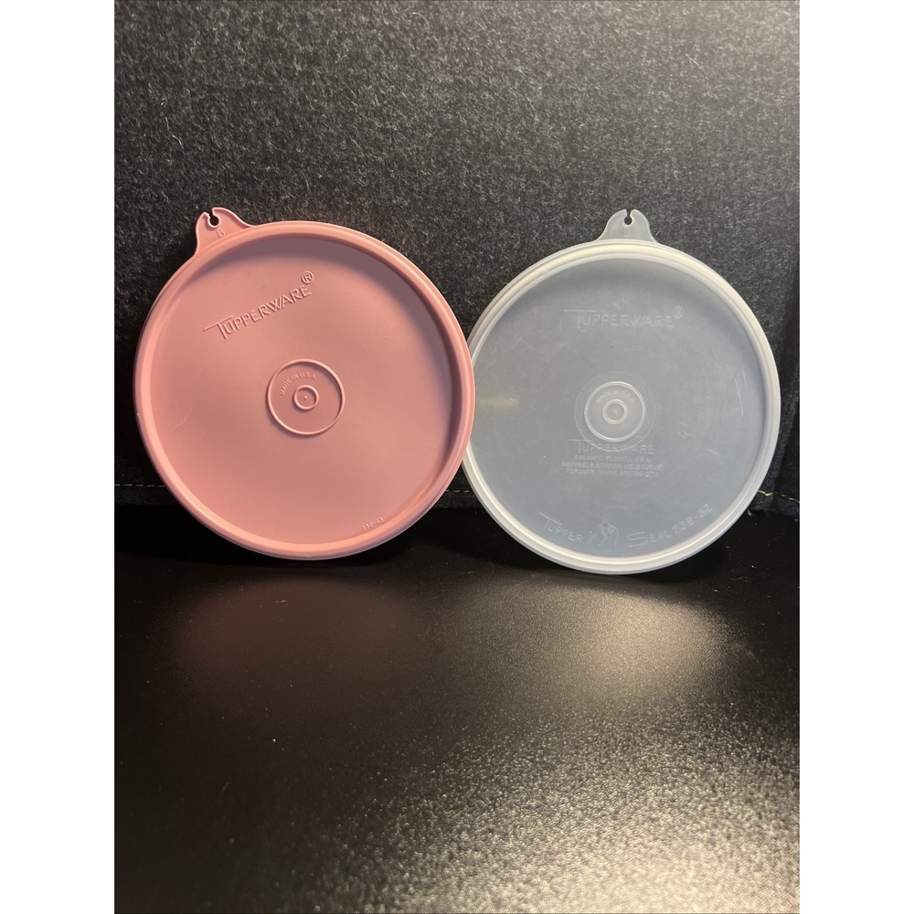 Vtg Tupperware #238-43, 238-32 Seal Replacement Lid 5 1/2" USA Made‎ 2 Lids Only